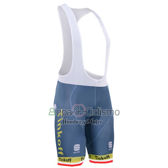 Tinkoff Ropa Ciclismo Culotte Corto 2016 Hombre Mangas Cortas Rojo y Lider Blanco